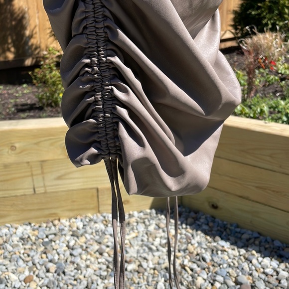 LaPointe Ruched Faux Leather Mini Skirt - Picture 11 of 16